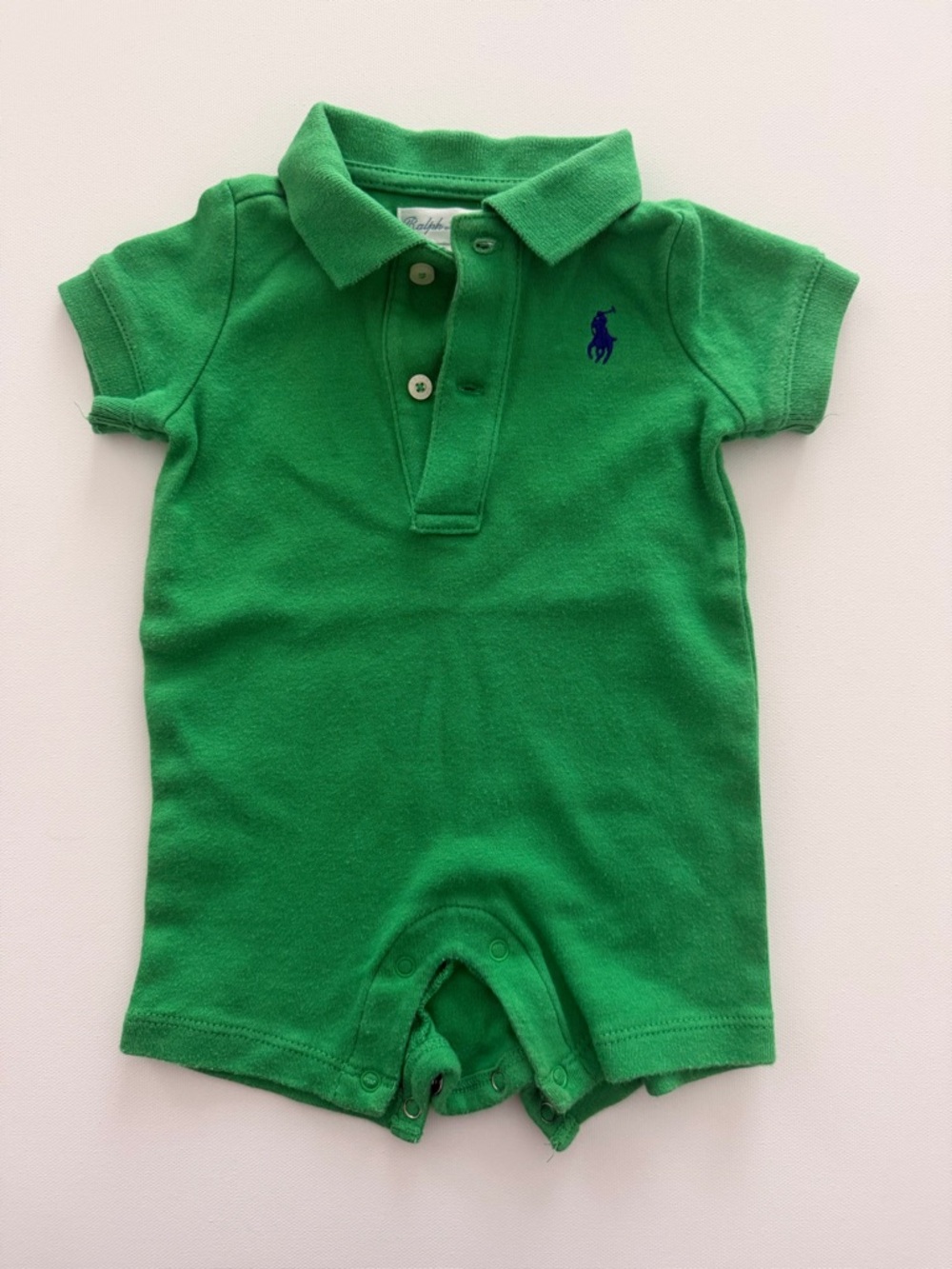 Ralph Lauren Bright Green Polo onesie